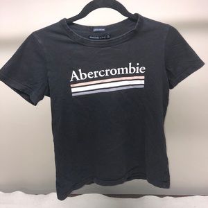 Abercrombie & Fitch black tee shirt XS with lines